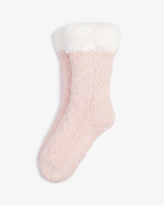 Pink Fleece House Socks SCB-331