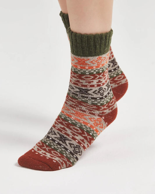 Ethnic Patterned Multicolored Wool Socks SCB-339