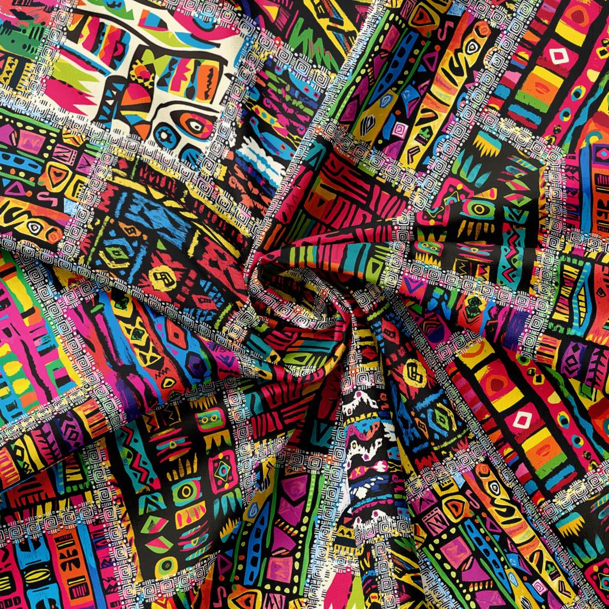 African Patchwork Patterned Fabric SCB-465