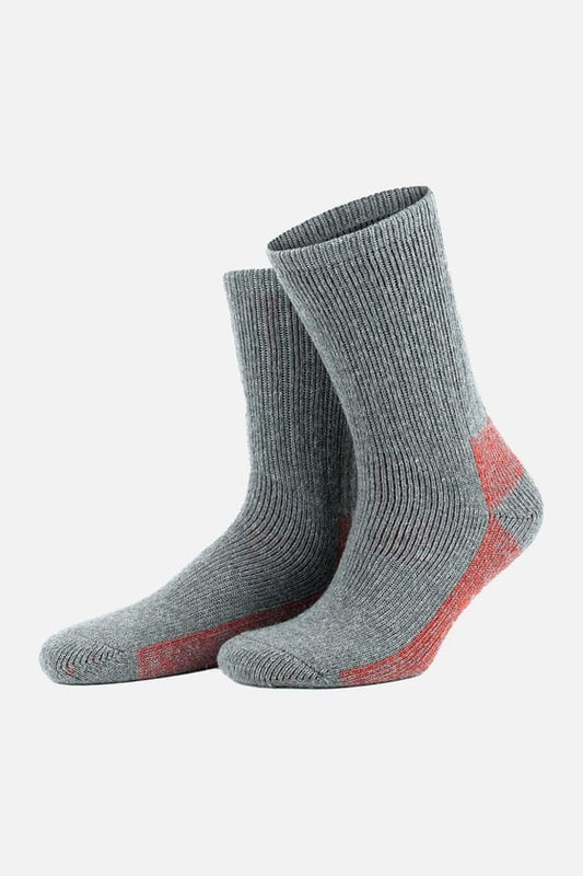 Unisex Alpaca Wool Towel Winter Grey/Red Ankle Sock SCB-325