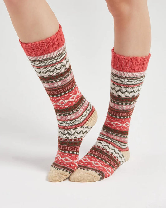 Ethnic Patterned Knee-High Wool Socks SCB-341