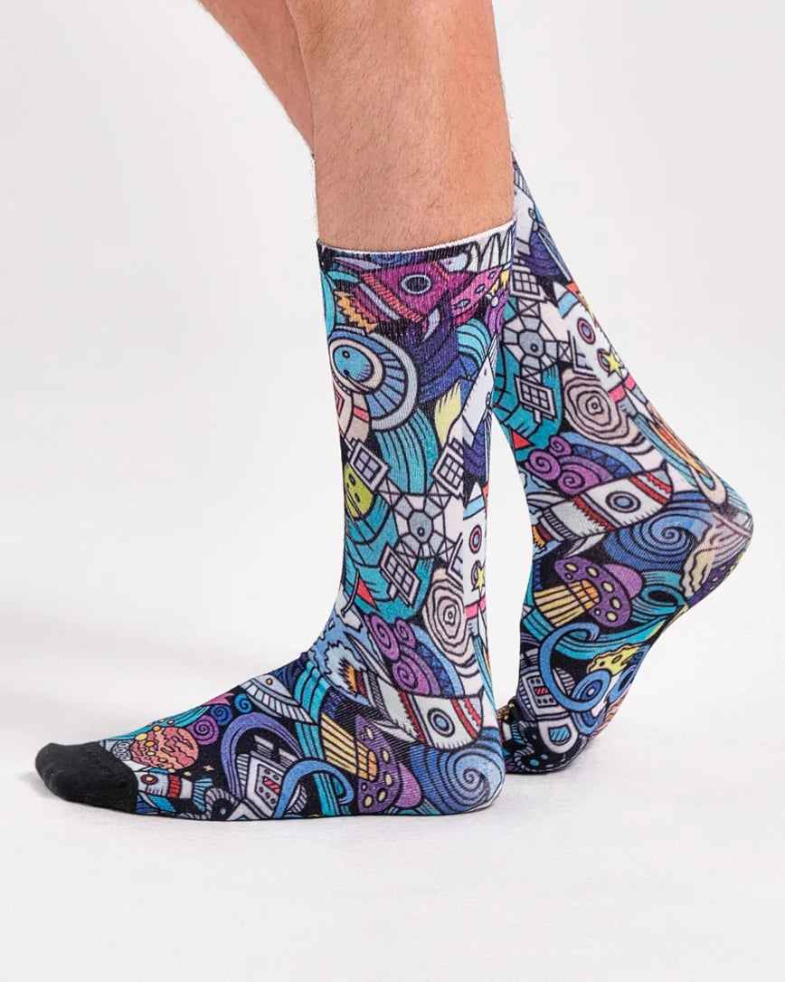 Space Crew Graffiti Design Socks SCB-363