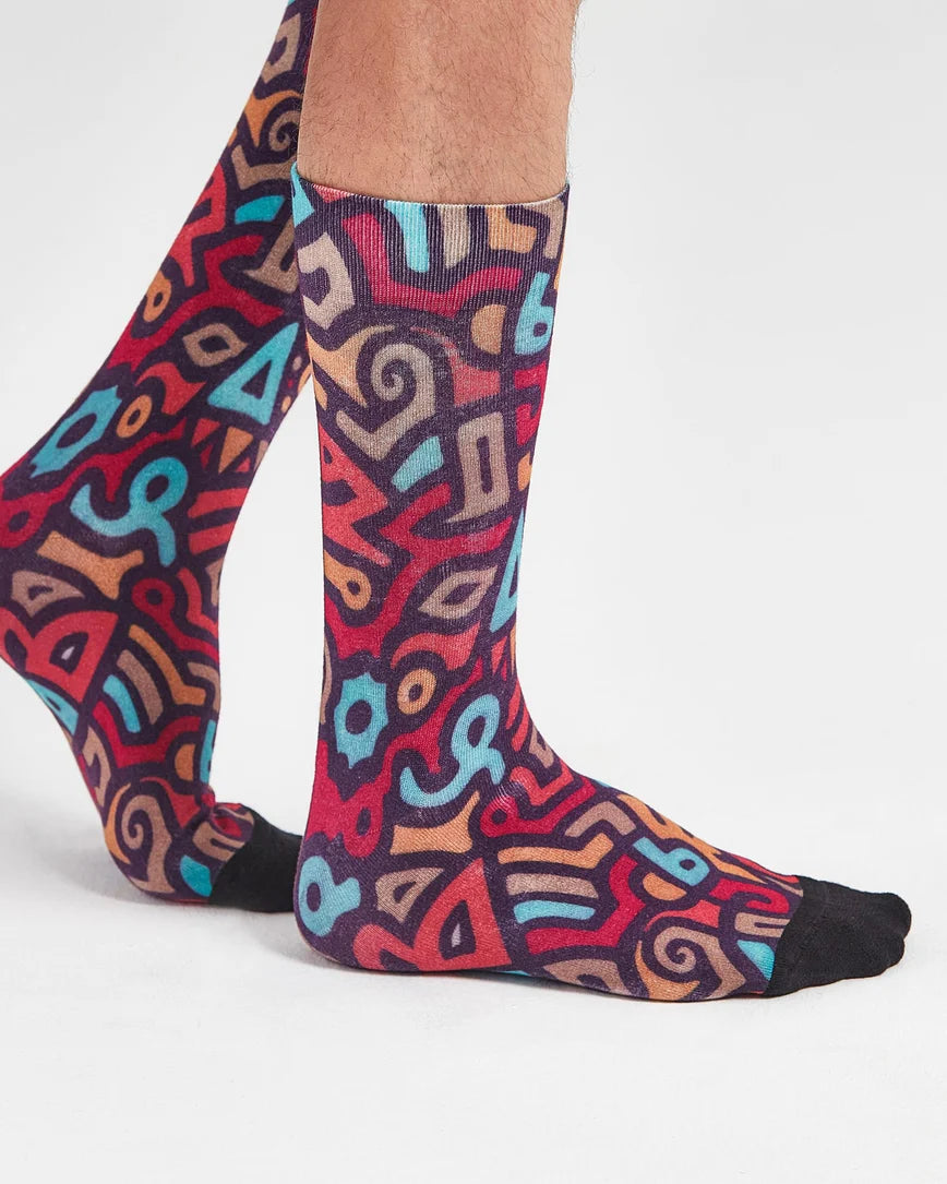 Color Bomb Graffiti Design Socks SCB-371