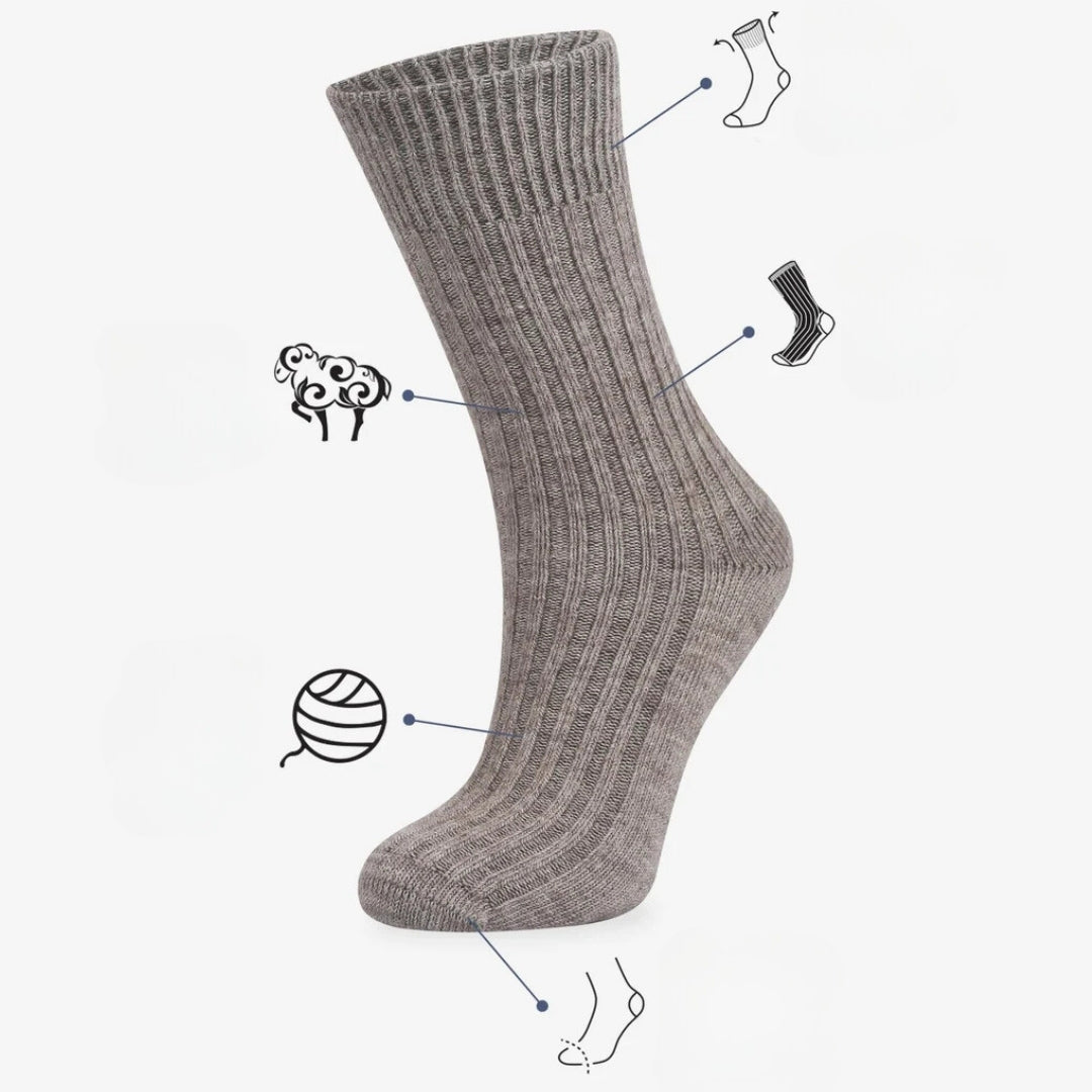 Merino Wool Women's Socks in Brown SCB-338