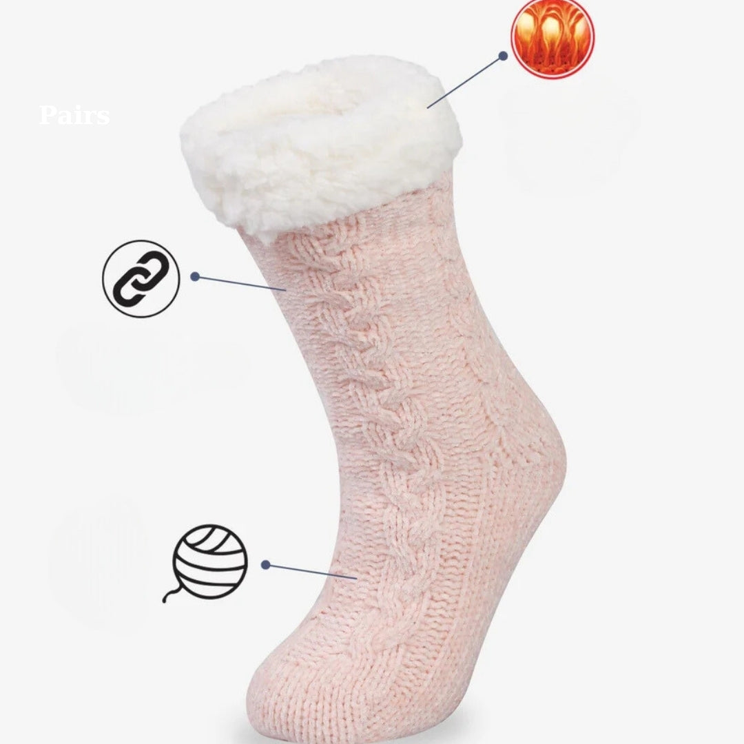 Pink Fleece House Socks SCB-331