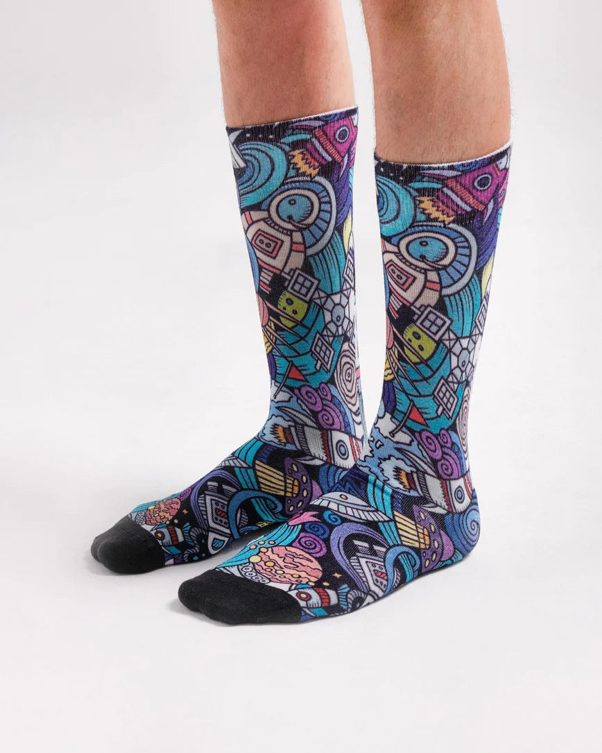 Space Crew Graffiti Design Socks SCB-363