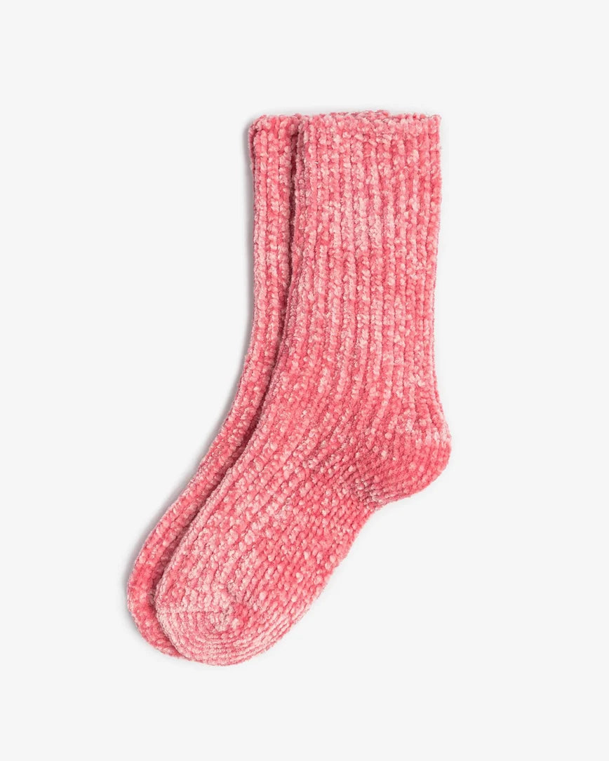 Pink Velvet Textured Winter Socks for Women SCB-337