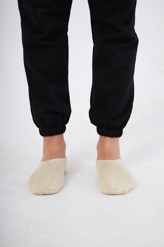 Hand-Knitted Wool Slippers for Men (Colorless) SCB-327