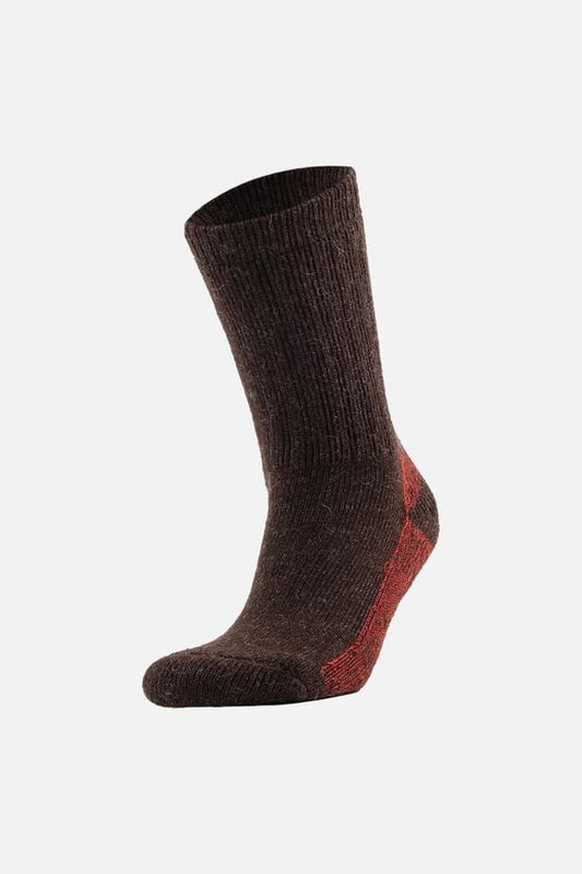 Unisex Alpaca Wool Towel Winter Brown/Red Ankle Sock SCB-323