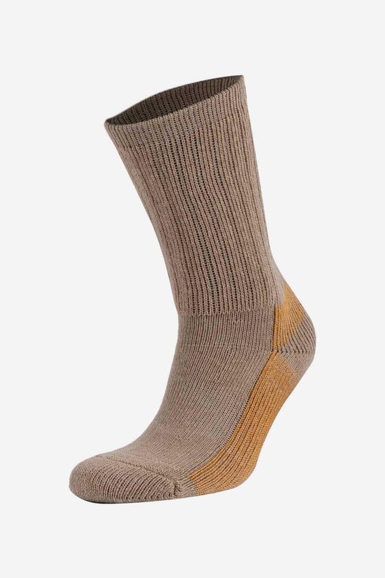 Unisex Alpaca Wool Towel Winter Beige/Orange Ankle Sock SCB-324