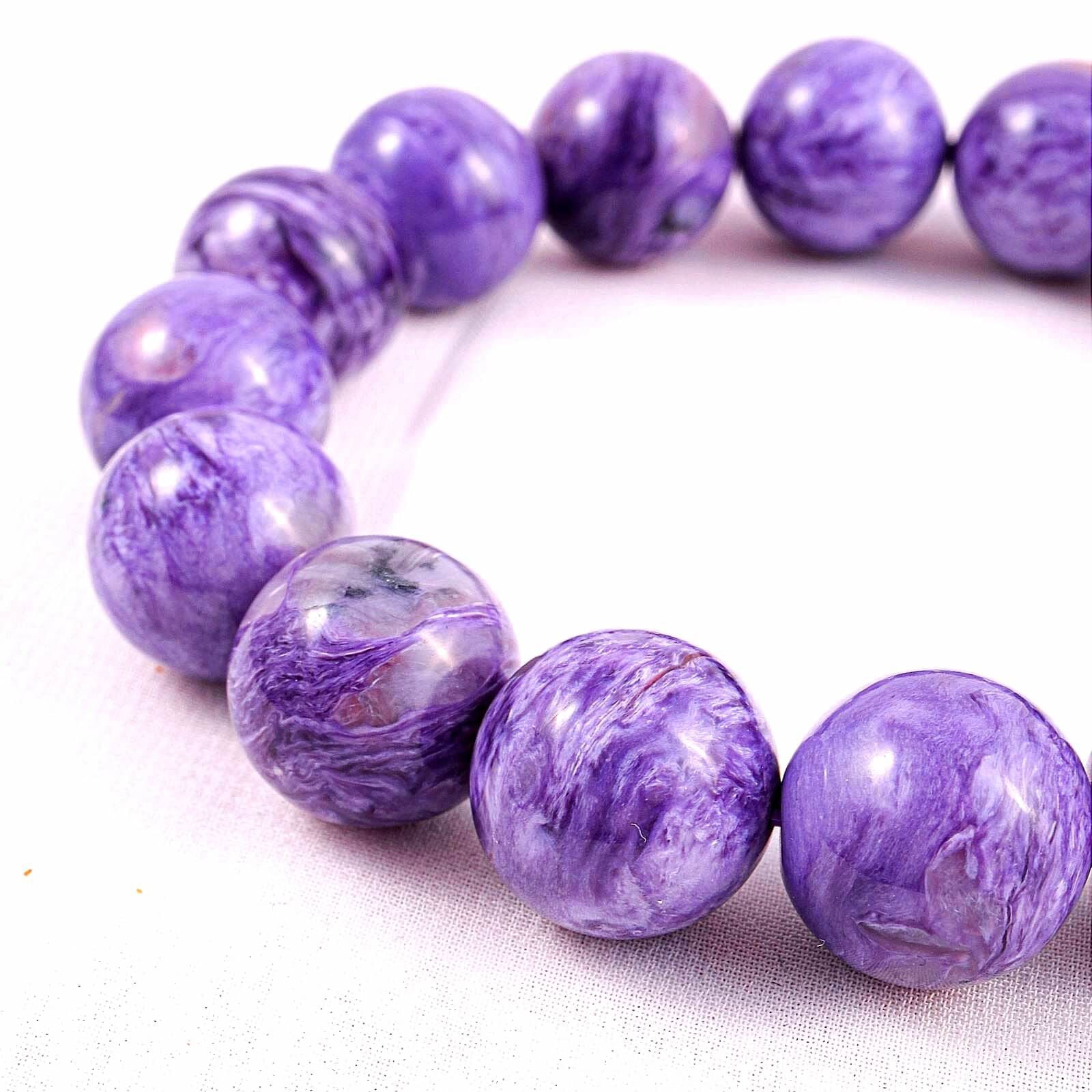 6A Quality Charoite Gemstone Bracelet (13mm) 