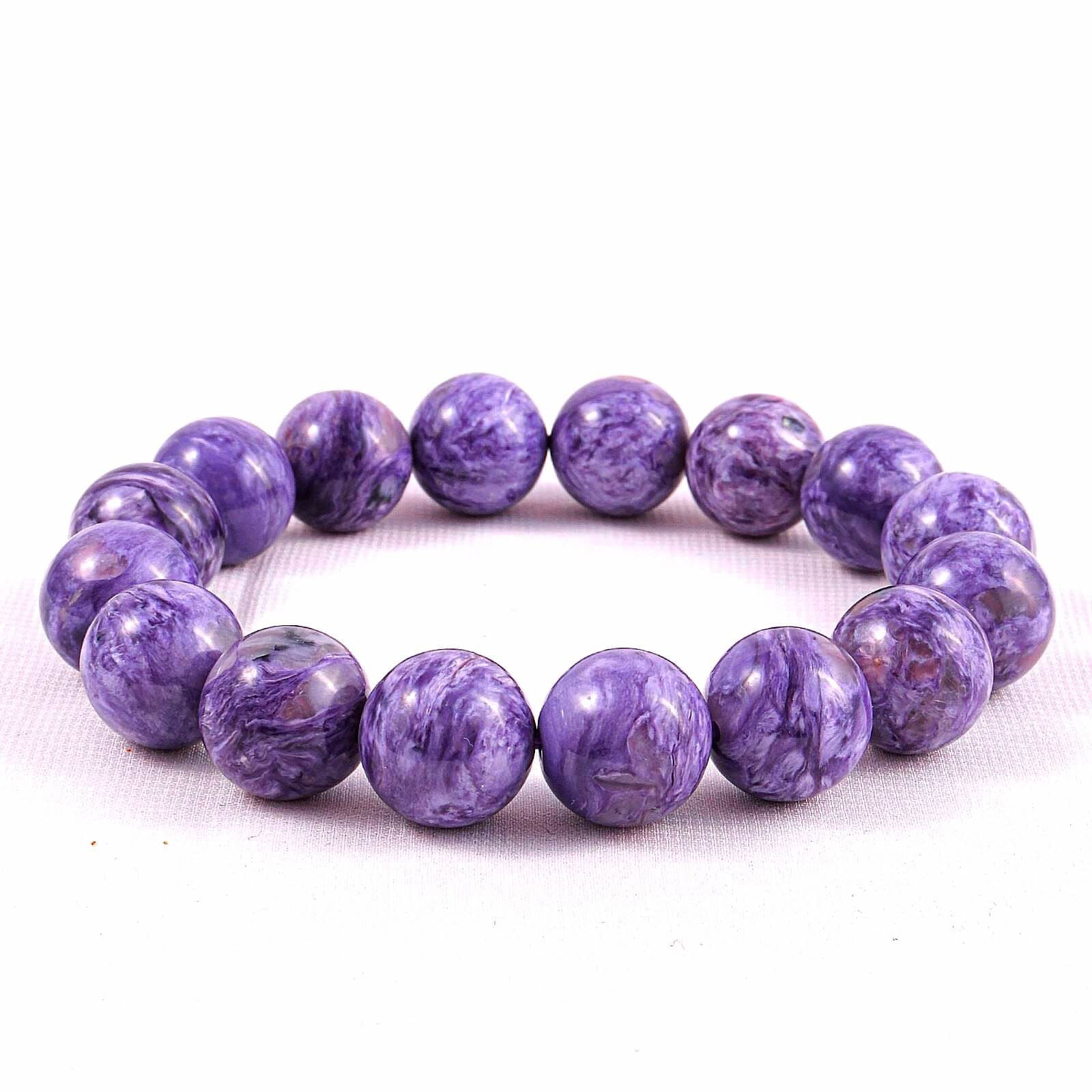 6A Quality Charoite Gemstone Bracelet (13mm) 