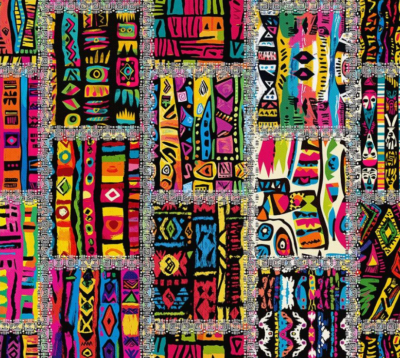 African Patchwork Patterned Fabric SCB-465 