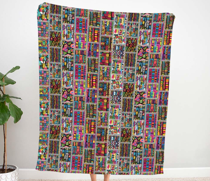 African Patchwork Patterned Fabric SCB-465 