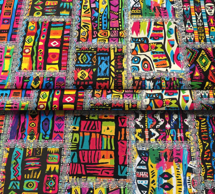 African Patchwork Patterned Fabric SCB-465 