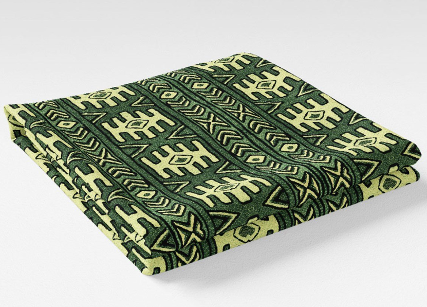 Aztec Kilim Patterned Fabric (Green) SCB-448 