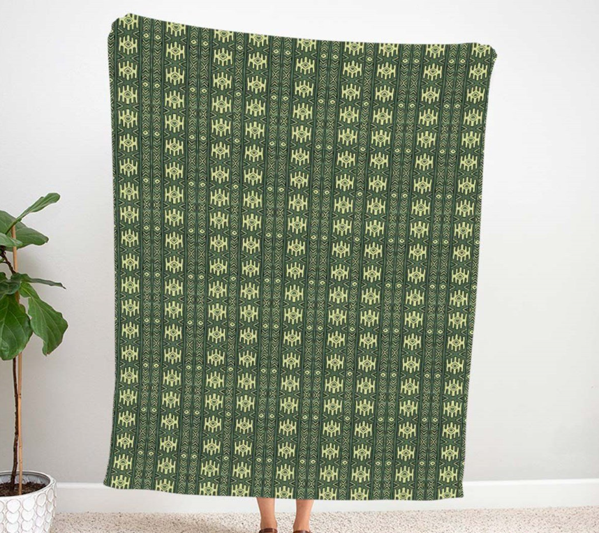 Aztec Kilim Patterned Fabric (Green) SCB-448 