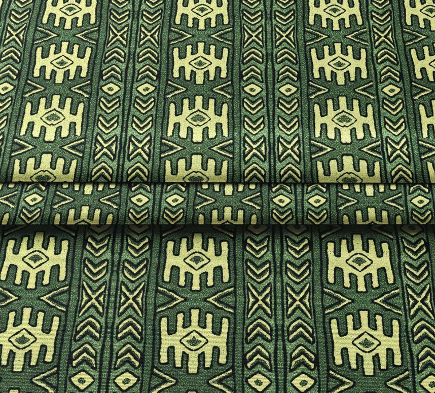 Aztec Kilim Patterned Fabric (Green) SCB-448 