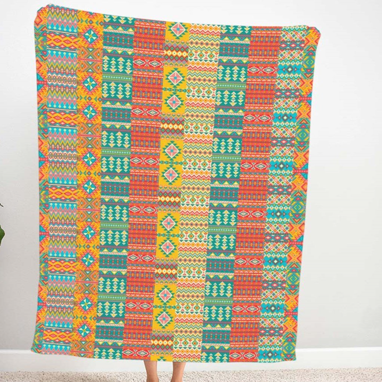 Aztec Patchwork Patterned Fabric SCB-450 