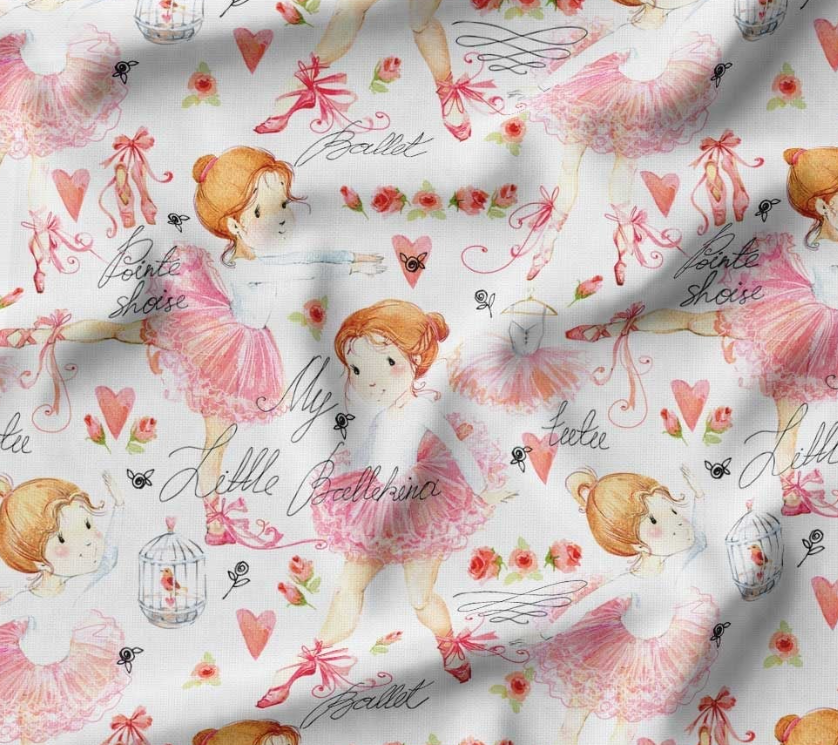 Ballerina Patterned Children's Fabric SCB-240 