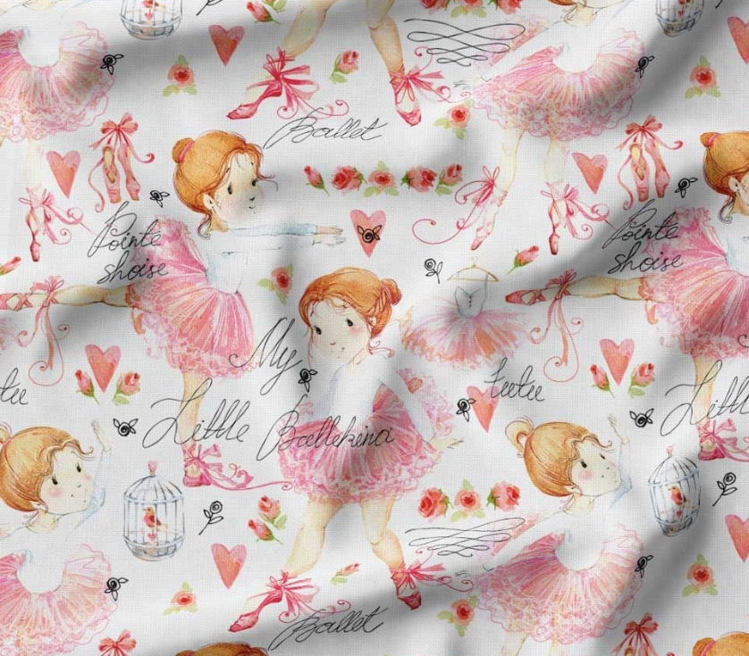 Ballerina Patterned Children's Fabric SCB-240 