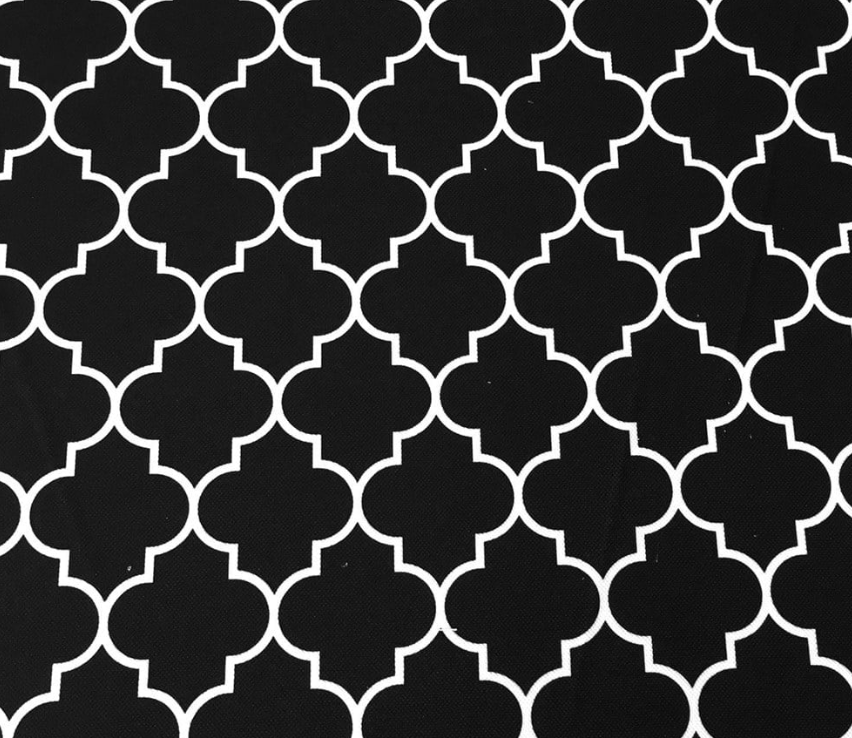 Black White Moroccan Patterned Fabric SCB-408 