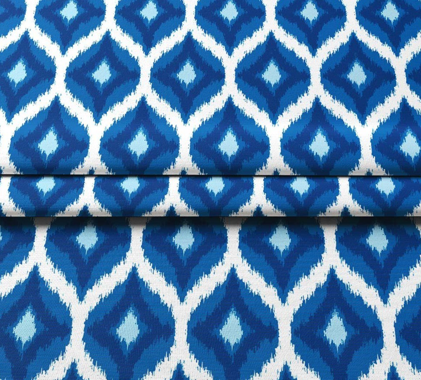 Blue Diamond Ikat Patterned Fabric SCB-437 