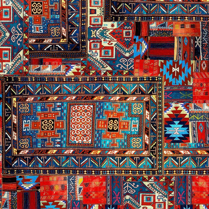 Blue Kilim Patterned Fabric SCB-374 