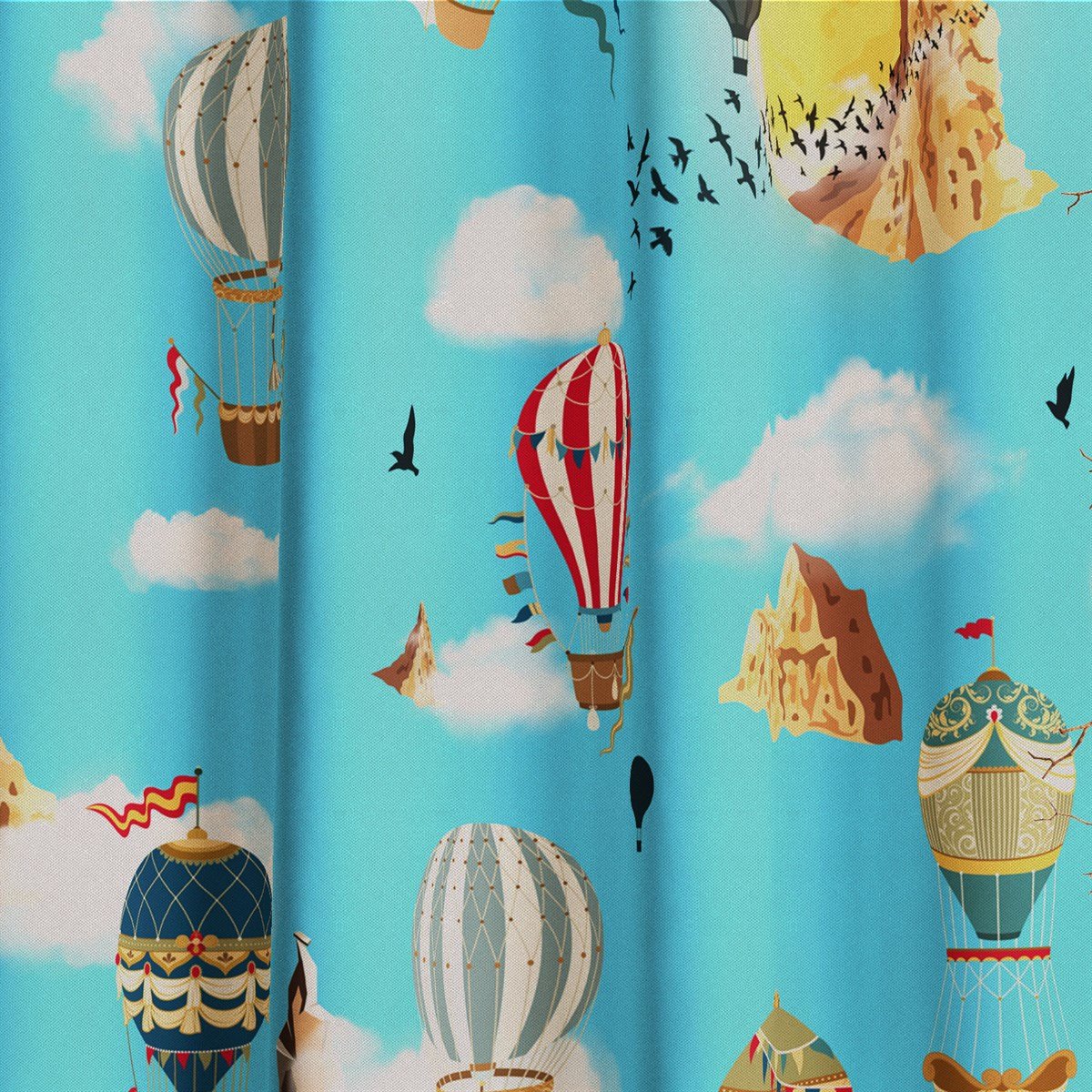 Cappadocia and Balloons Patterned Fabric SCB-276 