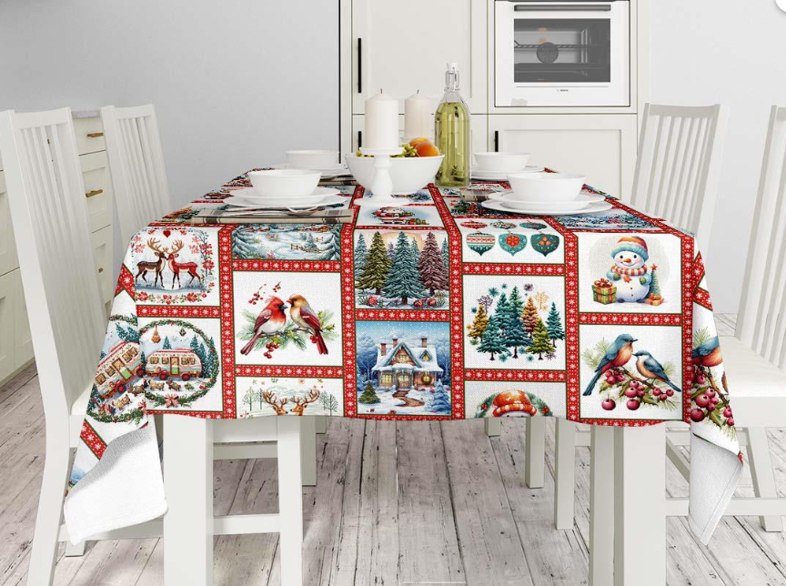 Christmas Cross-Stitch Patterned Fabric SCB026 