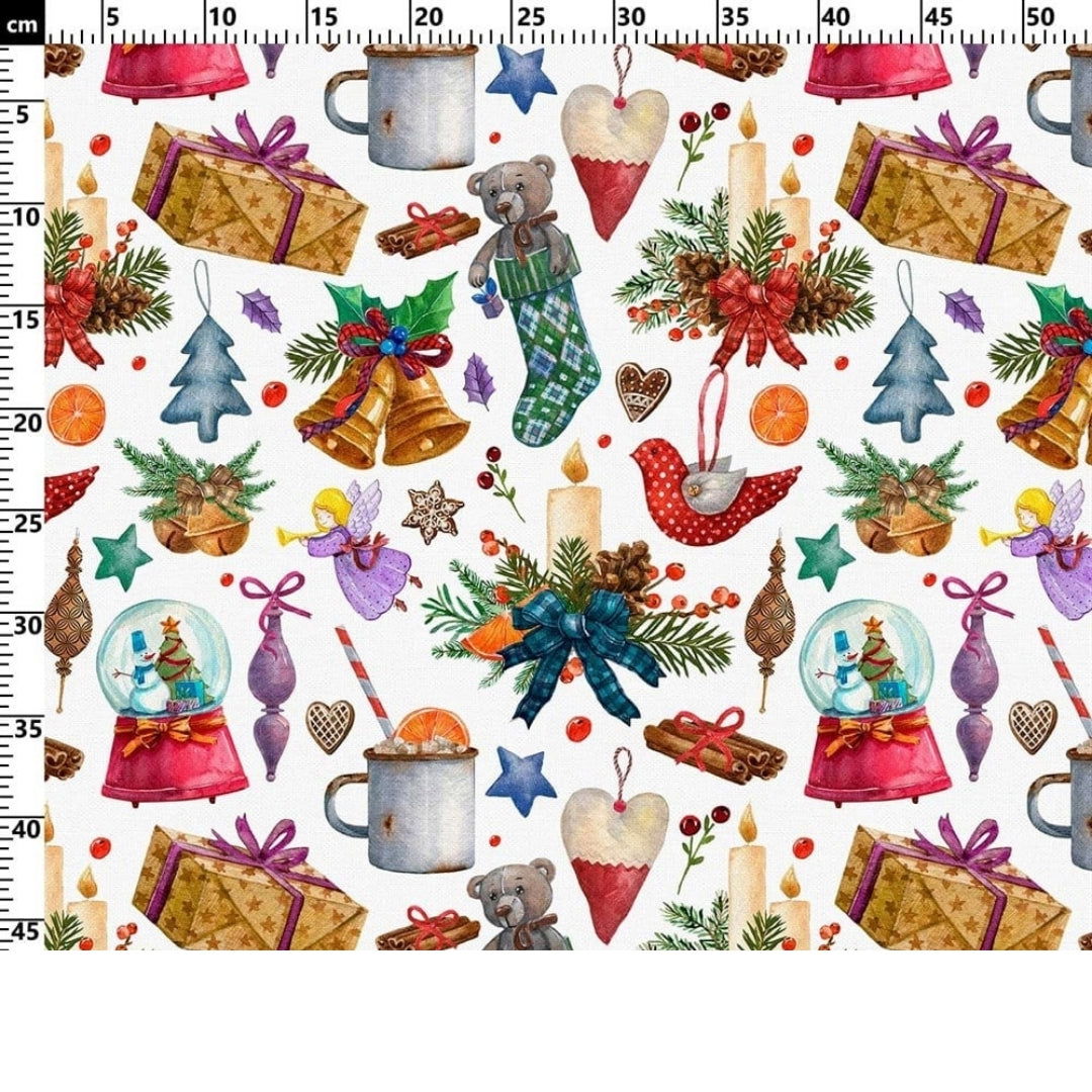 Christmas Ornaments Patterned Fabric - SCB-F12356 