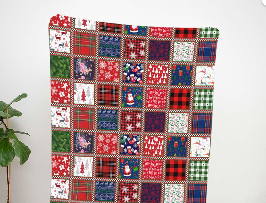 Christmas Patchwork Patterned Fabric SCB025 