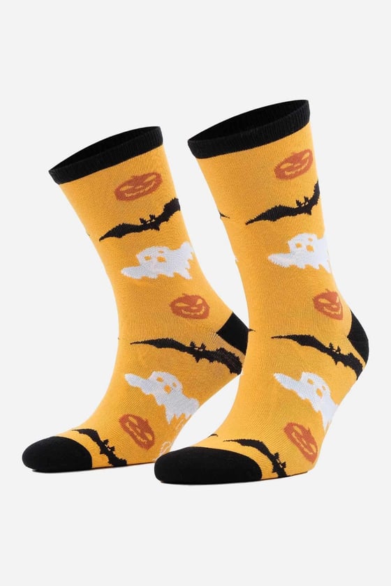 Cotton Halloween Themed Yellow Ankle Sock SCB-289 