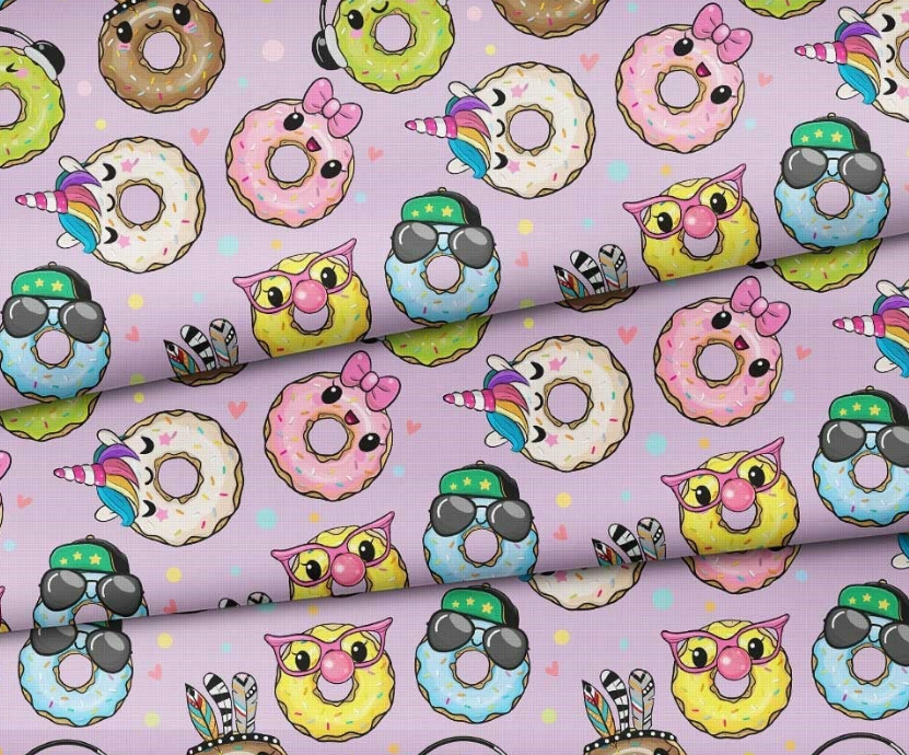 Donut Patterned Pop Art Fabric SCB083 