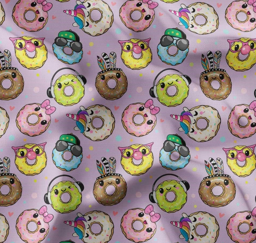 Donut Patterned Pop Art Fabric SCB083 