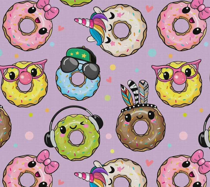 Donut Patterned Popart Fabric SCB-273 