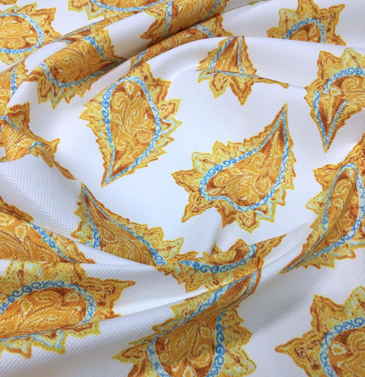 Ethnic Gold Shawl Patterned Fabric SCB-454 