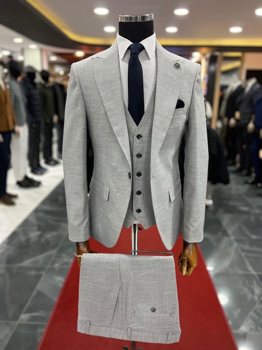 Full Set Grey Slimfit Suit SCB-198 