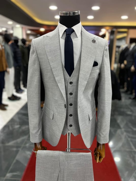 Full Set Grey Slimfit Suit SCB-198 