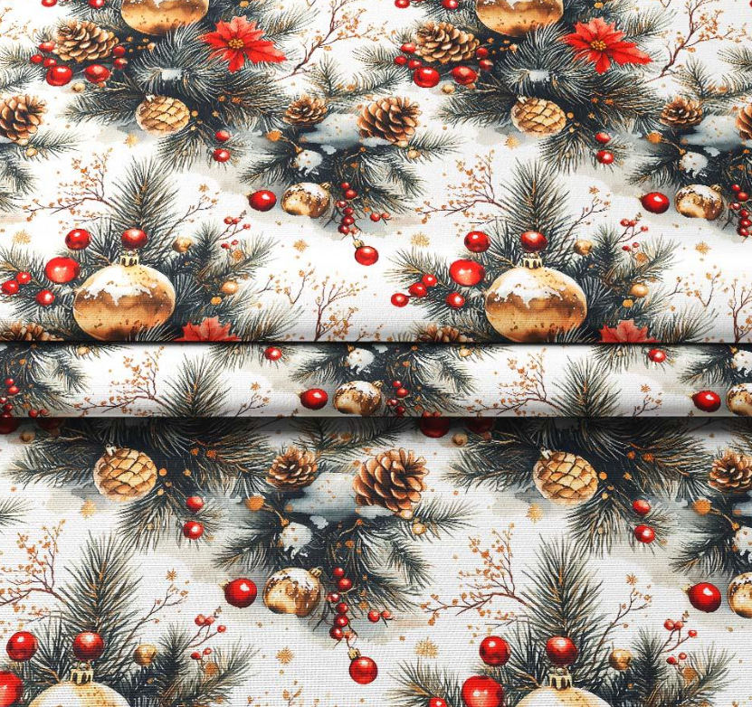 Golden Bauble Holiday Patterned Fabric SCB027 