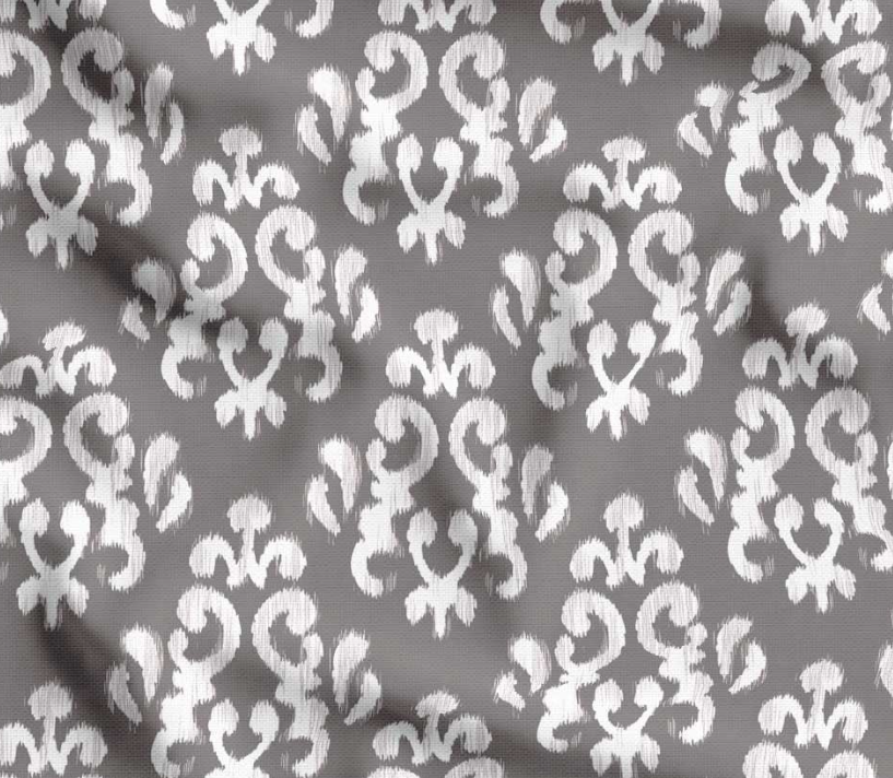 Grey and White Damask Patterned Fabric SCB-385 