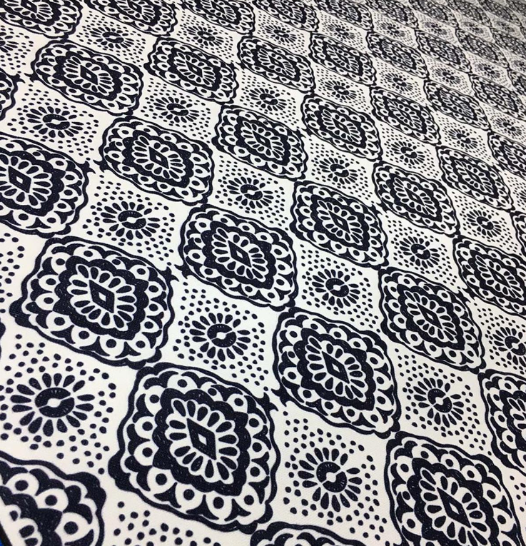 Ink Textured Ethnic Patterned Fabric SCB-457 