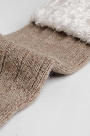 Lambswool Single Beige Ankle Sock SCB-308 