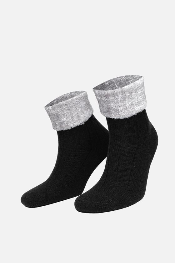 Lambswool Single Black Ankle Sock SCB-305 