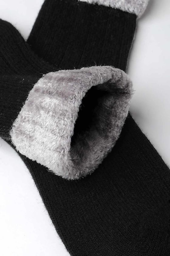 Lambswool Single Black Ankle Sock SCB-305 