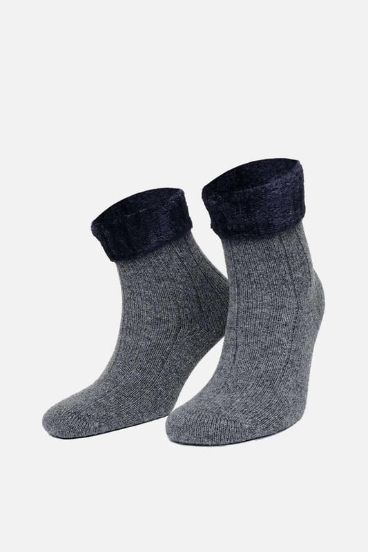 Lambswool Single Grey Ankle Sock SCB-307 