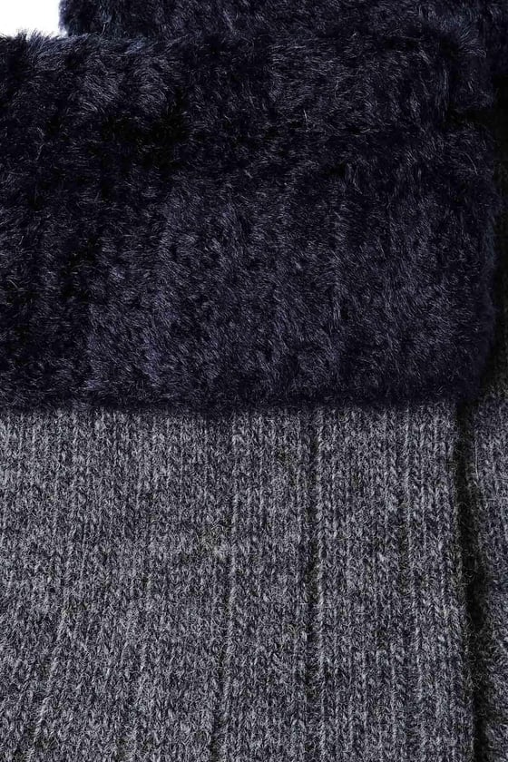 Lambswool Single Grey Ankle Sock SCB-307 