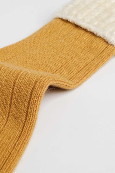 Lambswool Single Mustard Ankle Sock SCB-306 