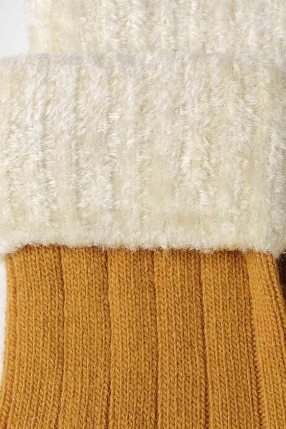 Lambswool Single Mustard Ankle Sock SCB-306 