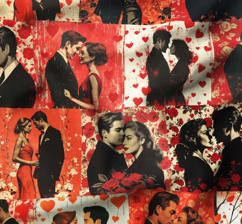 Lovers Pop Art Patterned Fabric SCB101 